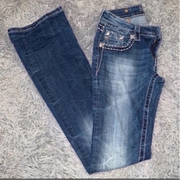 Like New!! Miss Me Jeans Signature Rise Boot Cut Size 27 - Picture 10 of 11
